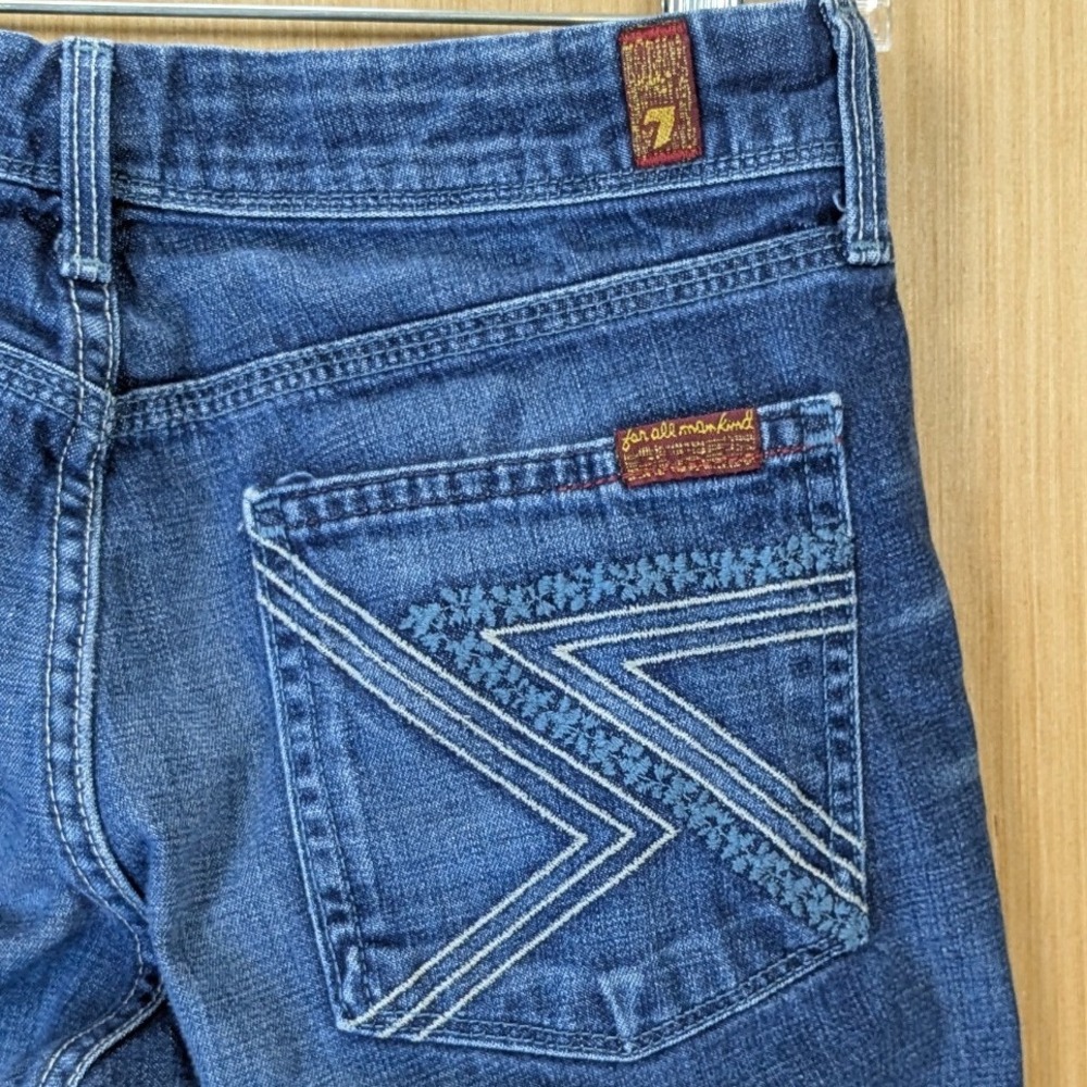 7 For All Mankind Women Jagger Low Rise Bootcut Jeans Size 27 Blue Vintage USA